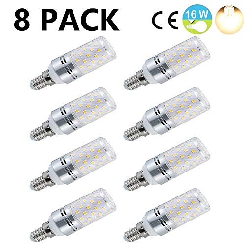 Birne LED dunstabzugshaube E14, LED Glühlampe 16W Ersatz für 150W Halogenlampen, Warmweiß 3000K 360 ° Abstrahlwinkel AC 110-240V (8er