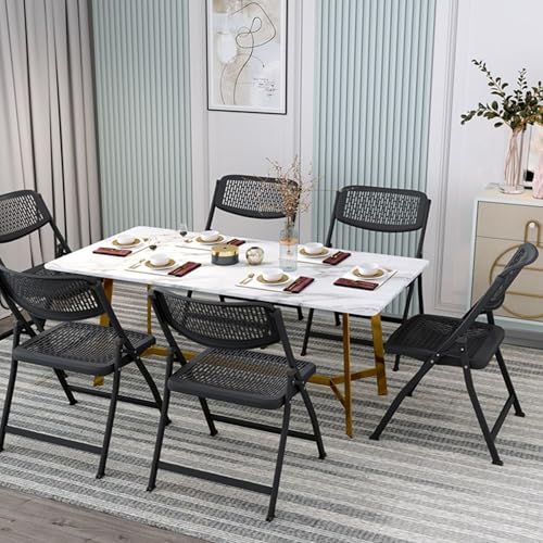 Image of MRC Lazer Folding Chair with Breatheable Nylon Seat for Space-Saving Design for Home, Office, and Dorm Rooms Kitchen,Work,Sturdy,Garden,Balcony,Restaurant Chair (Black)