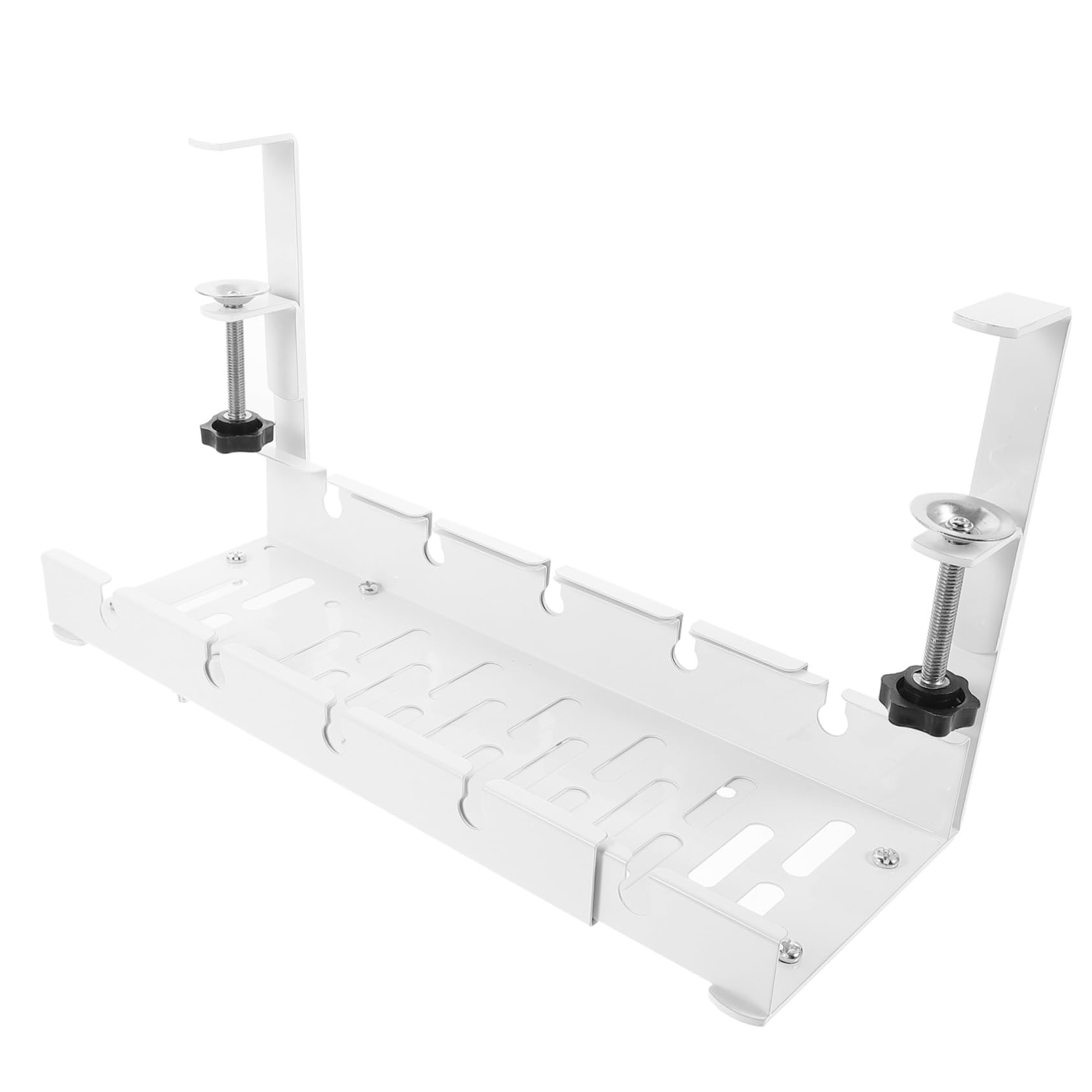 DOITOOL Organizador de Cables Debajo del Escritorio, Bandeja de Acero al Carbono Blanco, Ligera y Resistente, para Oficina y Almacenamiento de Cables