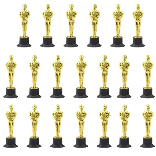 Eterspr 20 Piezas Golden Statues Trophy Award, Trofeos de Oro, Molde de Trofeo de Oro, para Ceremonia de Entrega de Premios, Premios de Fiesta, Celebración Deportiva