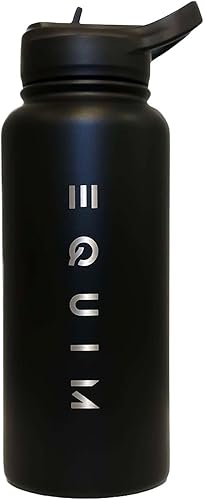 Equim - Botella de agua aislada al vacío, sin BPA, sin transferencia de sabor, acero inoxidable (negro) disponible en Yaxa Peru