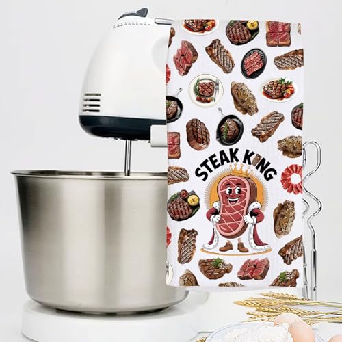Torchon de cuisine Steak King pour en finir avec la vaisselle mal séchée