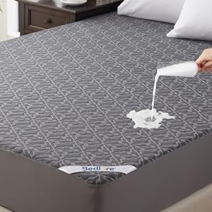 BEDLORE Matratzenschoner 180x200 cm, wasserdichte atmungsaktive Matratzenauflage mit 40 cm Tief-Taschen, Oeko-TEX® Zertifiziert, geräuscharm und elastisch (Grau)
