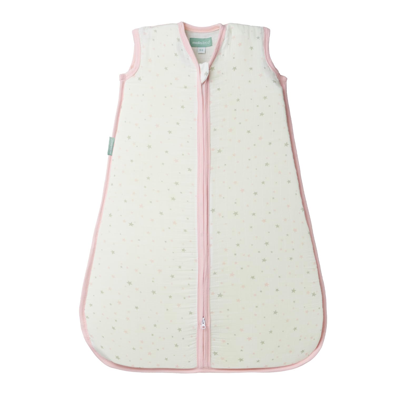 molis&co - Sacco Nanna per Neonate 100% cotone. 0.4 TOG. Da 6 a 18 mesi. Ideale per i Mesi Estivi. Morbidezza e freschezza in un unico strato di tessuto (85 cm - Pink sky)