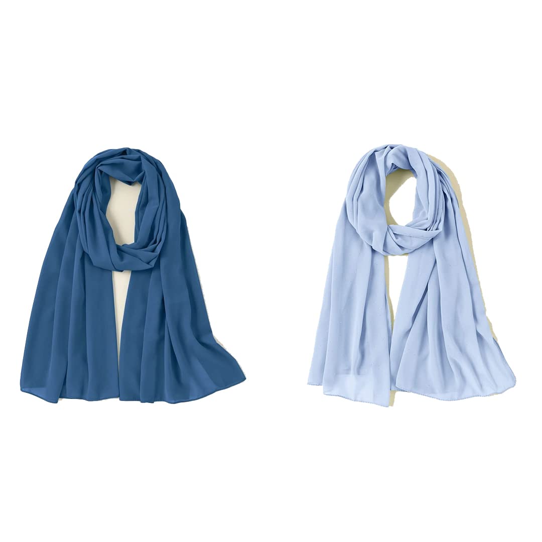 Pure Chiffon Hijab 3 in 1 Pack With Free Magnetic Hijab Multi Colour Plain Scarf Hijab Women Chiffon Shawl