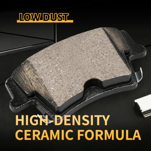 Image of Ceramic Disc Front and Rear Brake Pads Set Compatible with Select Chrysler 300;For Dodge SE /SXT /SXT Plus,Challenger SE /SXT /SXT Plus,Charger Base /SE /SXT /SXT Plus,Magnum SE /SXT (D1056+D1057)