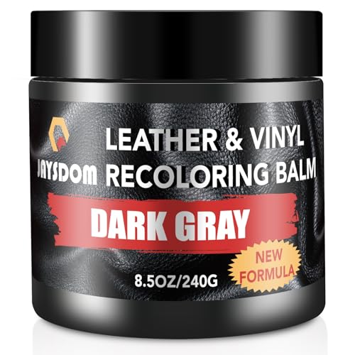JAYSDOM Leather Recoloring Balm, Leather Repair Kit, Leather Dye, Leather Color Restorer, Leather Scratch Remover, Leather Couch Paint, Repair, Leather Scratch Repair, Leather Restorer(Dark Gray)