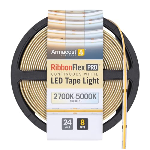 Image of Armacost Lighting RibbonFlex Pro 24V Tunable White COB LED Strip Light Tape, 240 Lumens /Ft, 2.5M 174610