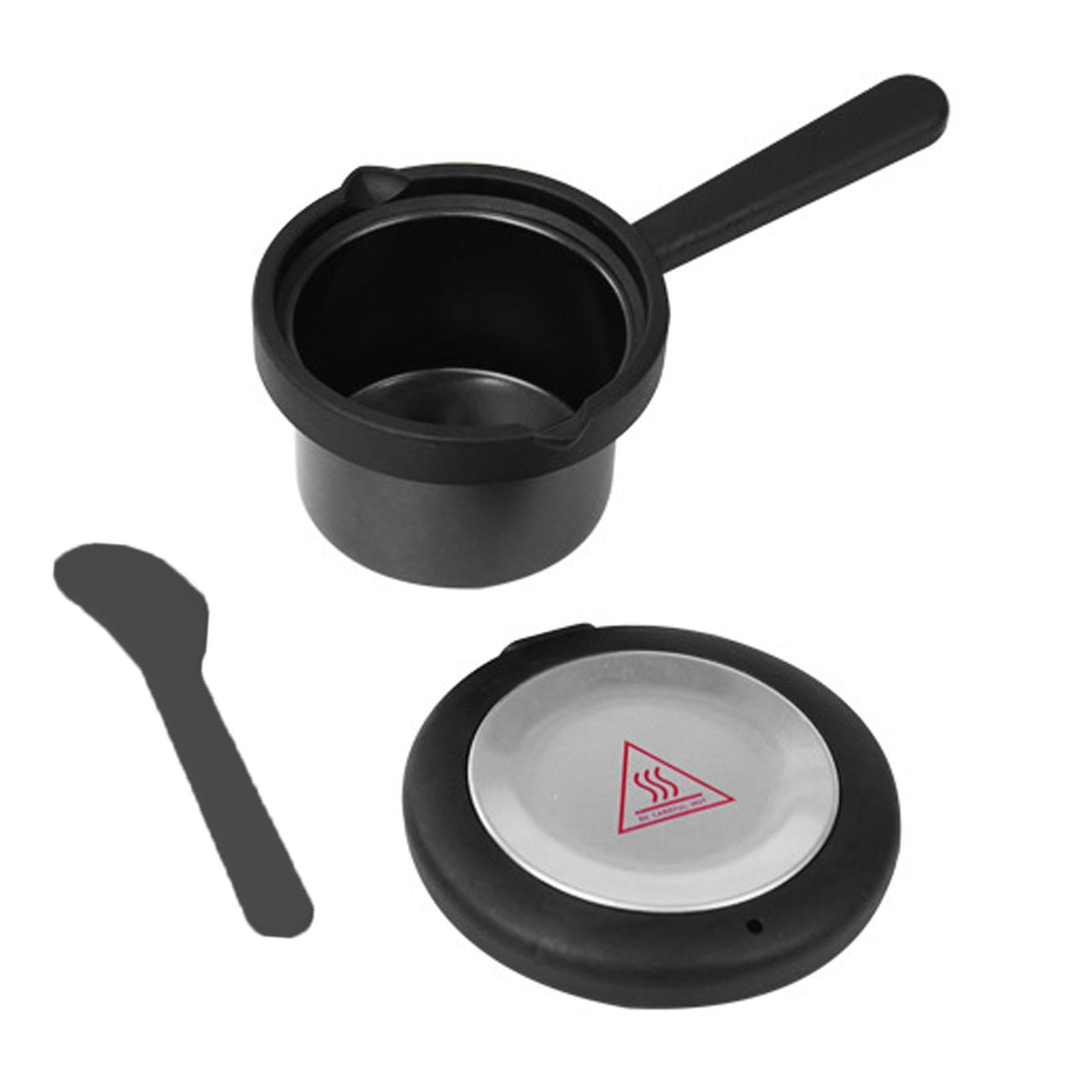 Scaldacera elettrico professionale da 200 ml per uomo e donna con manico, robusto e compatto, ideale per la depilazione la creazione di candele, Nero