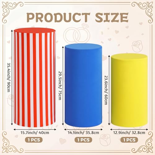 Moukeren Set of 3 Circus Carnival Stand Spandex Cylinder Stand Covers by Moukeren - Used condition - Image 2