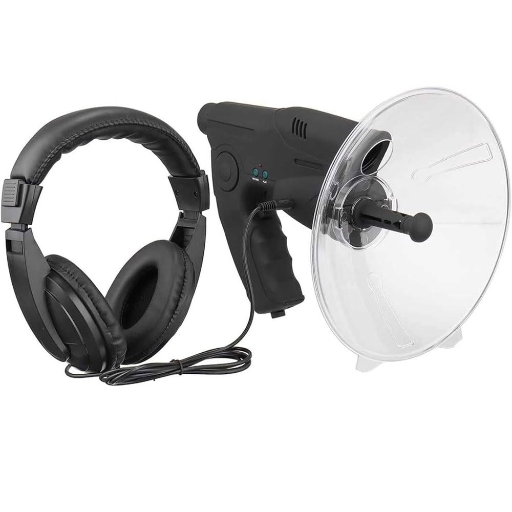 Micrófono parabólico biónico for oído, Amplificador de Sonido, Dispositivo de Escucha biónico, Dispositivo de Escucha de Largo Alcance de hasta 300 pies, Aumento de 8X for Aves, telescopio