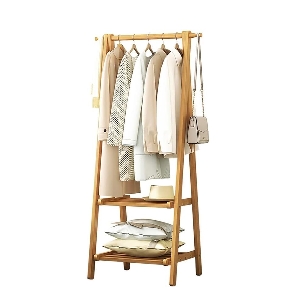 Genérico Perchero De Bambú, Perchero Multifuncional Independiente, con 2 Niveles, Organizador De Armario Portátil, Perchero para Entrada, Pasillo, Dormitorio, 116X40X160cm