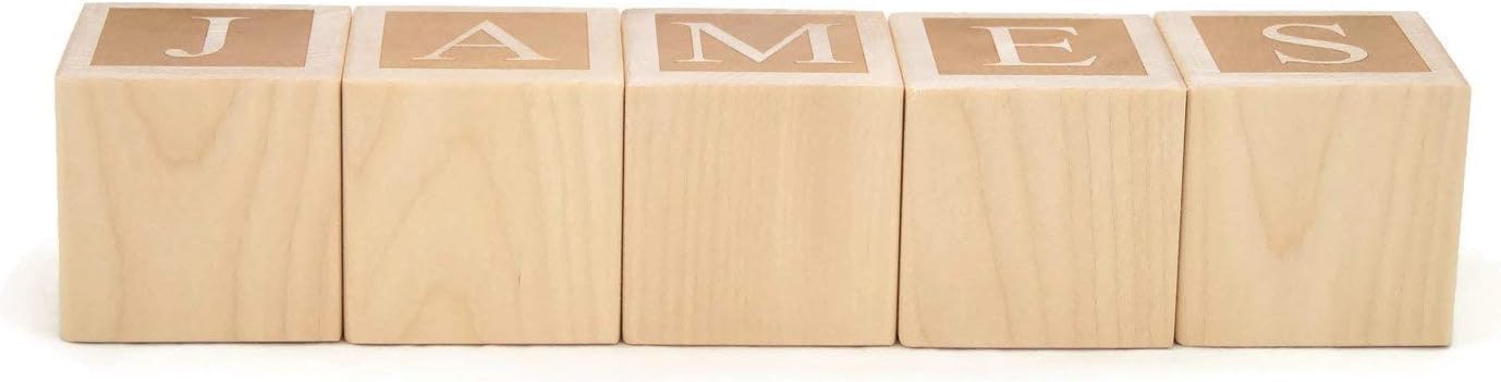 Personalized Engraved Wooden Baby Name Blocks – Premium Hardwood Letter Blocks for Nursery Décor & Keepsake Gift