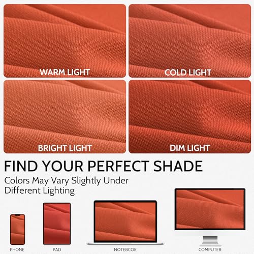 Image of Nanspring Linen Curtains 96 Inch for Living Room Back Tab Bright Orange