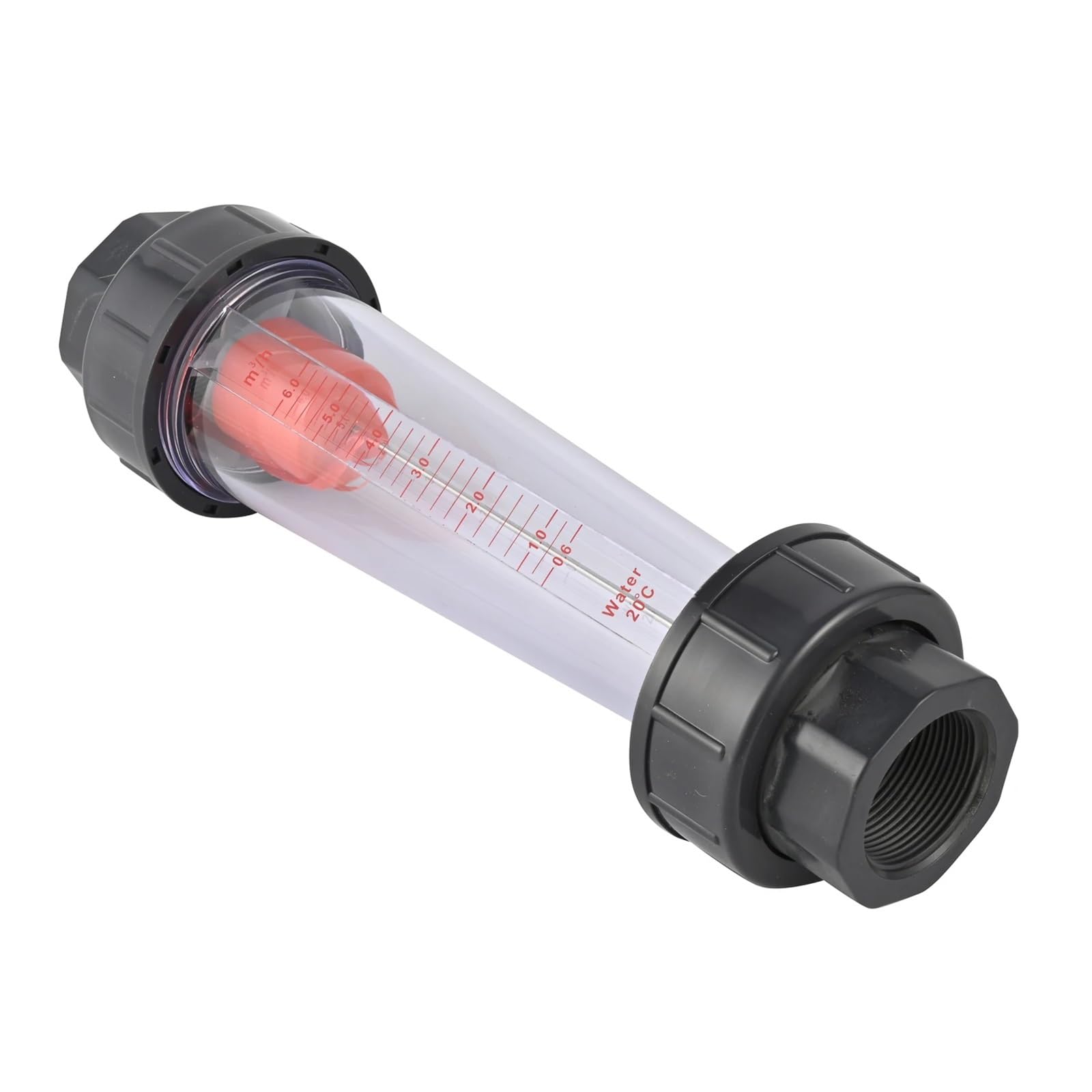 LZT-50 rotámetro de tubo de plástico corto herramientas medidor de flujo medidor de agua portátil(S16S)