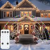 Brightown 3 Pack Christmas Archway Outdoor,24FT 300LEDs Christmas Light Arch with 8 Light Modes, Simple and Easy Assembly, Customizable & Reusable,Mulit-Color