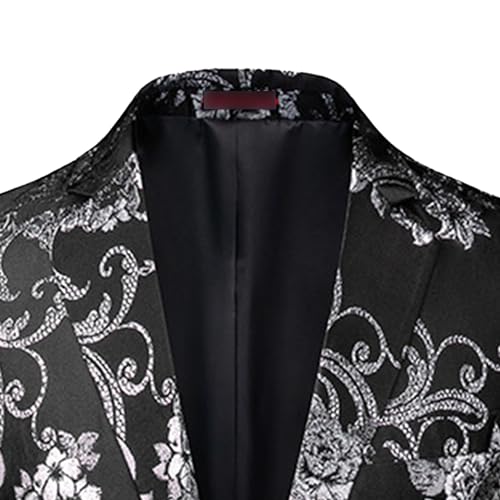 Men's Casual Print Suit Jacket One Button Notched Lapel Blazer Jacket Floral Casual Blazer Sports Coat2