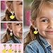Mikovivi 6 Pairs Colorful Clip on Drop Earrings Set, Resin No Pierced Design Kids Child Dangle Earrings Cute Butterfly Ear Clips for Children Toddler Party Daily Wearing Princess Jewelry