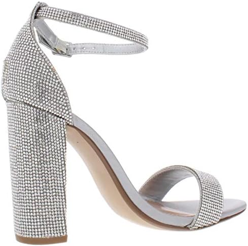 Steve Madden Women's Carrson Heeled Sandal, Crystal, 8.5 | Image 1