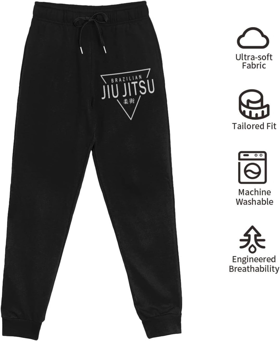 SEAEAGLE Jiu Jitsu Triangle Men's Pants Jogger Sweatpants Sports Training Running Cotton Adjustable Pockets