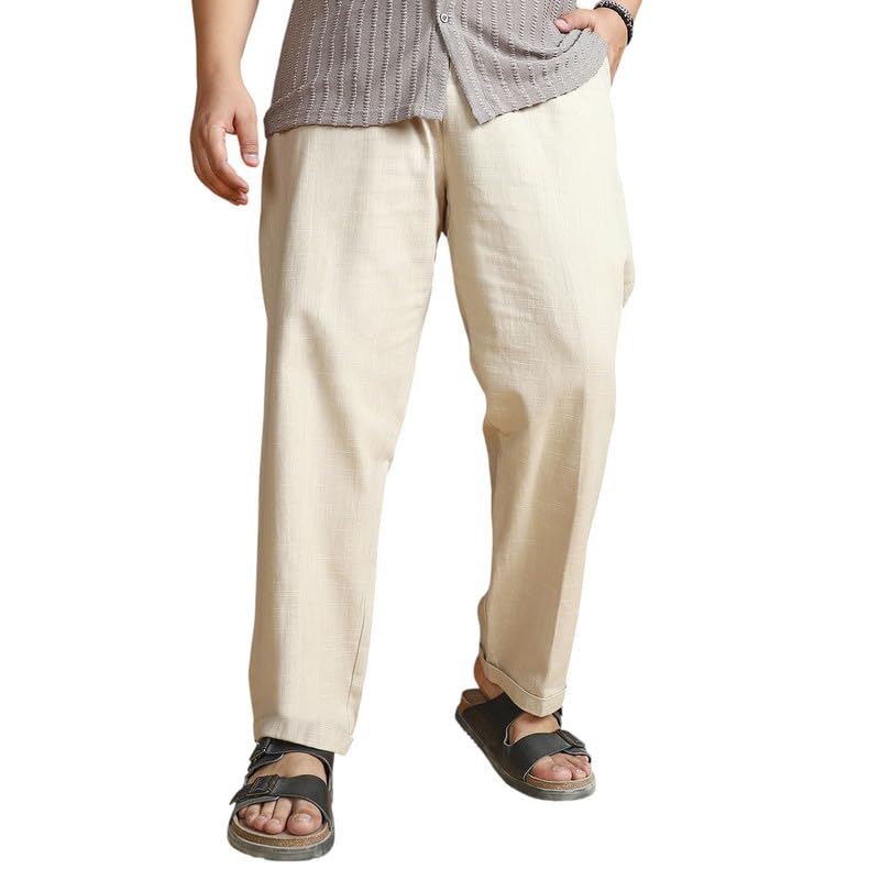 Image of Instafab Plus Men's Trousers for Casual Wear | Mid-Rise | Regular Fit | Button Closure | Plus Size Trousers Crafted with Comfort Fit for Everyday Wear