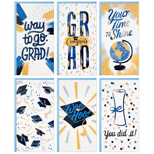 Hallmark Graduation Money Holders or Gift Card Holders Bulk Assortment You Did It (36 Cards and Envelopes 6 Designs)