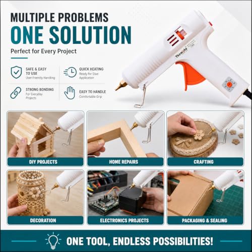 ApTechDeals 150W Multi Temperature High Power Glue Gun with Free Hot Melt Glue Sticks - 5 Pieces - Image 4