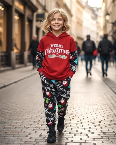 Image of Girls Fall Outfits Sweetie-girl Hoodie and Camo Pants Size 6-16 | Curved Hem Design,Skin-friendly Cotton Blend,for Daily School Playdates,Fall&Winter,Easy On & Off Pullover
