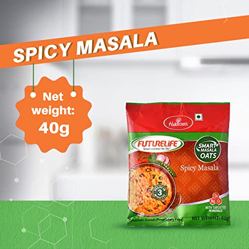 Image of Future Life Smart Spicy Masala Oats | Tasty & Heathy Evening Snack | 100% Whole Grain Oats | Masala Oats | 40 Gms Each - (Pack Of 10)