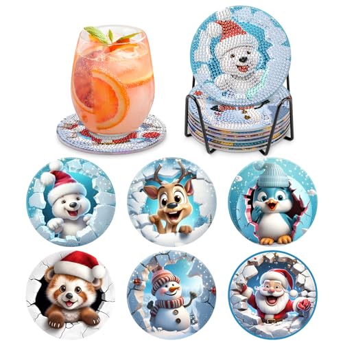 MOGTAA 6 STK Diamond Painting Untersetzer mit Halter, Diamond Painting...