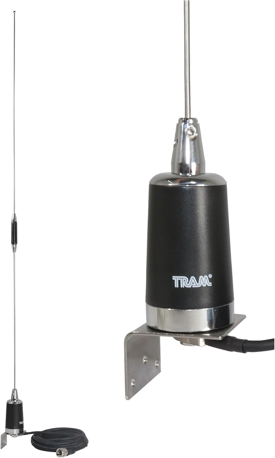 Tram 10280 Pre-Tuned 144MHz–148MHz VHF/430MHz–450MHz UHF Dual-Band Amateur Trunk or Hole Mount Antenna Kit with PL-259 Connector