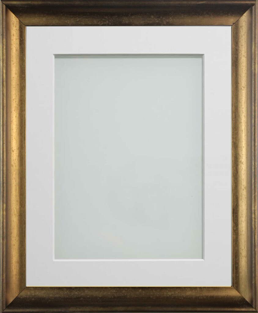 Frame Company Anglesey Range Wooden Burnt Copper 16x12inch Frame With White Mount For Image 13x9inch, Fitted with Real Glass — image 1