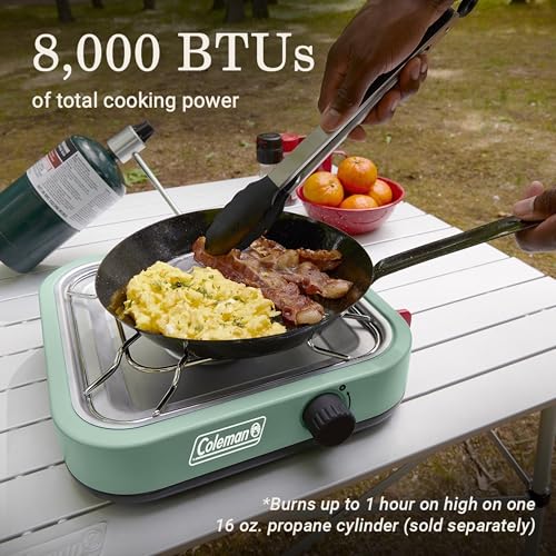 Image of Coleman Cascade 18 1-Burner Camping Stove, Portable Cooktop with 8000 BTUs & Matchless Lighting, Fits 12-Inch Pan, Great for Outdoor Cooking, Camping, Tailgating, Grilling, BBQs, & More (Pack of 3)