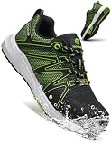 Zapatos de Seguridad Hombre Mujer S3S Zapatillas de Seguridad Impermeable SRC FO ESD Ligeros Puntera de Fibra de Vidrio Negro Verde EU 43