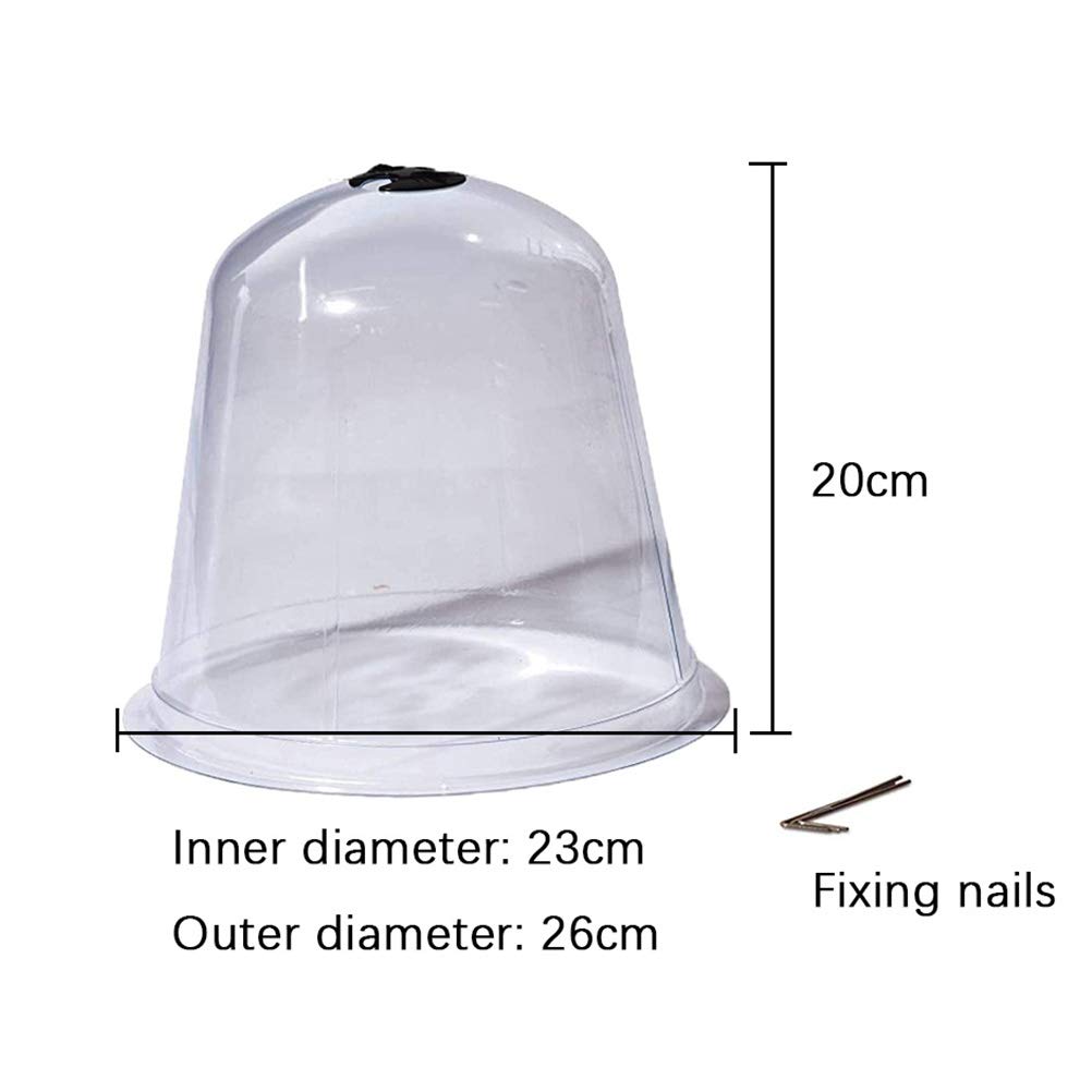 Lot de 6 dômes de protection réutilisables en forme de cloche en plastique pour le froid et le réchauffement du sol de jardin et des plantes en croissance, transparent