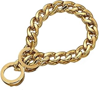 RUMYPET Gold Dog Collar Strong NK P Chain Heavy Duty Stainless Steel Walking Trainning Collar for Small Medium Large Dogs 11/13/15MM 12-26inch(13mm,14inch)