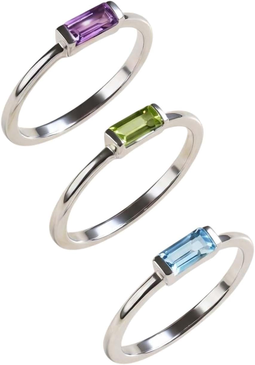 Gemstone Ring for Women 925 Sterling Silver Birthstone