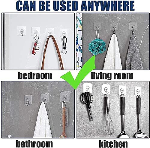Image of AVVIC MART Self Adhesive Magic Sticker Transparent Panel Support Hooks, Strong Wall Hanging Pads for Bathroom & Kitchen, Tissue Towel Rack Sticker, No-Drill Holder for Racks & Shelves(Pack of 10)