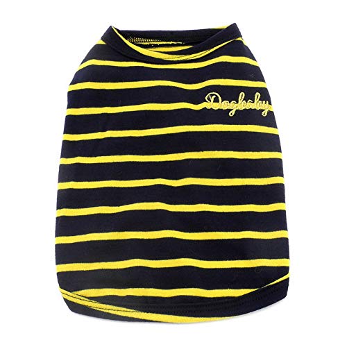 PAIDEFUL Vestiti per cani di piccola taglia gatti ragazzo ragazza estate classico strisce cucciolo t-shirt gilet traspirante maglione cotone tee senza maniche chihuahua Yorkshire - Image 6