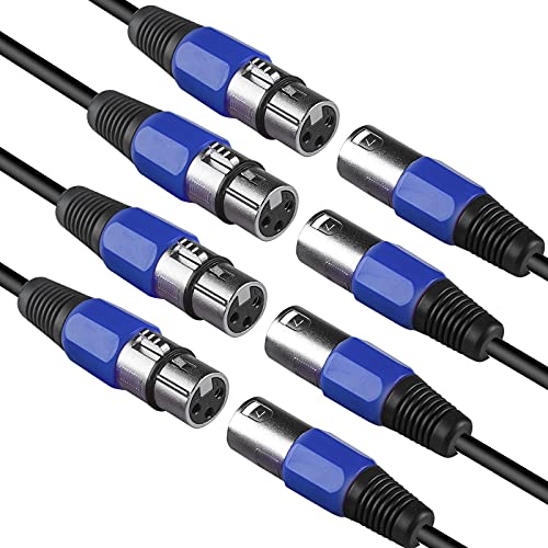Image of MAD OWL 4 Packs 3 Pin XLR Connector Cannon XLR DMX Cable Connectors XLR Female Male Adapter, XLR Panel Mount Connector XLR Microphone Cable Connector, Cannon Plug for Stage Light DMX Signal Wire