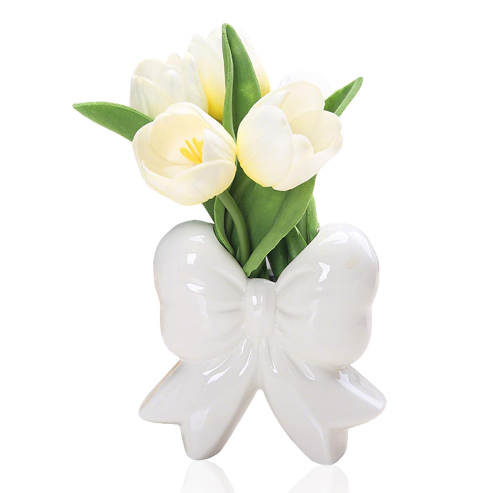 Jarrón de cerámica de cuerpo estilizado y base estable de 12 cm para flores secas