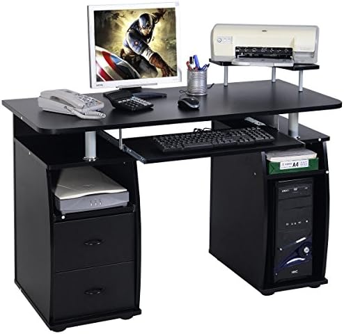 Amazon.com: Computer PC Desk Work Station Office Home Raised Monitor ...