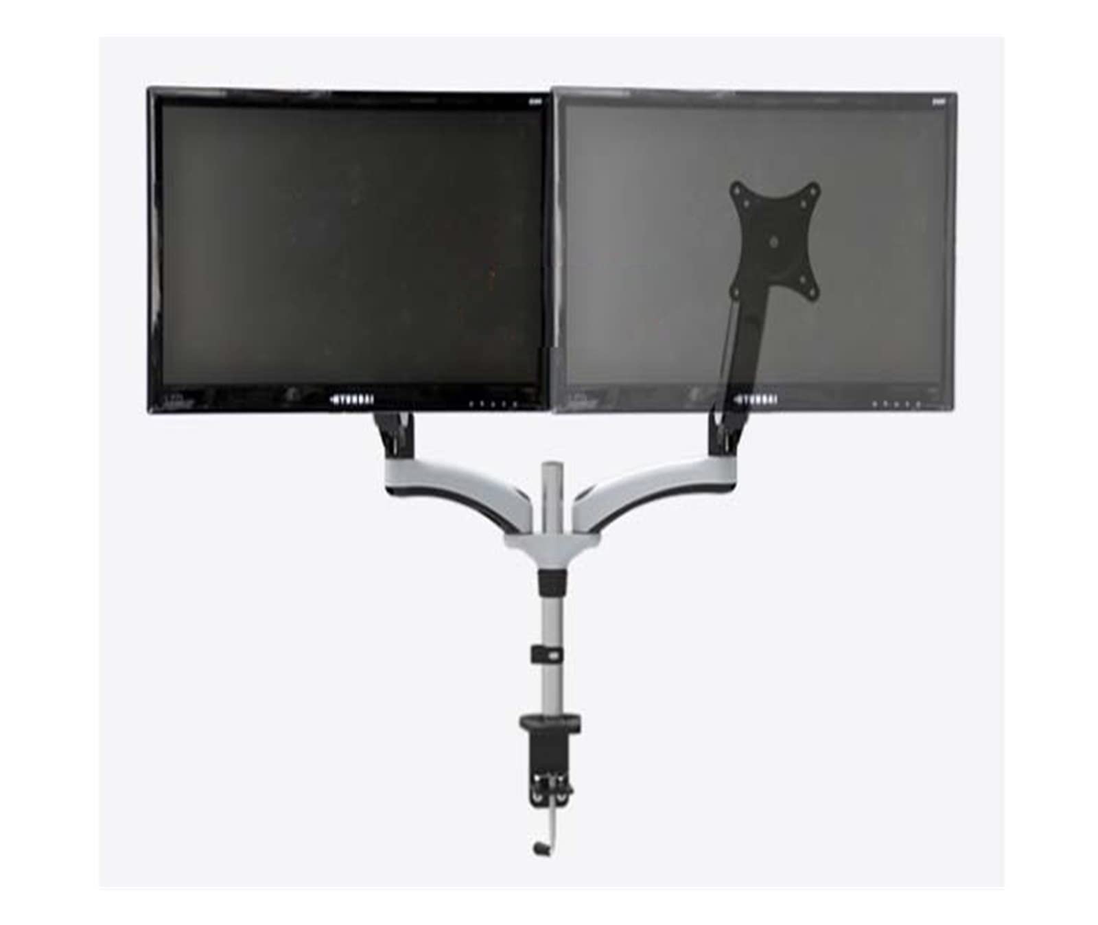 Soporte De Mesa para TV LCD De 10"-27" con Resorte Neumático De Movimiento Completo De 0-8 Kg, Brazo Extensible Doble, Abrazadera Y Base De Abrazadera De 400 Mm.,Grommet Base