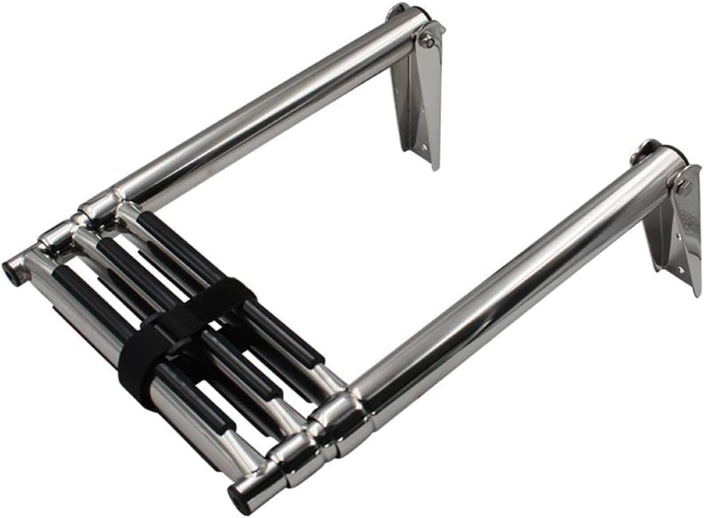 Escalera telescópica SAeWare 3 peldaños acero negro miniatura 1