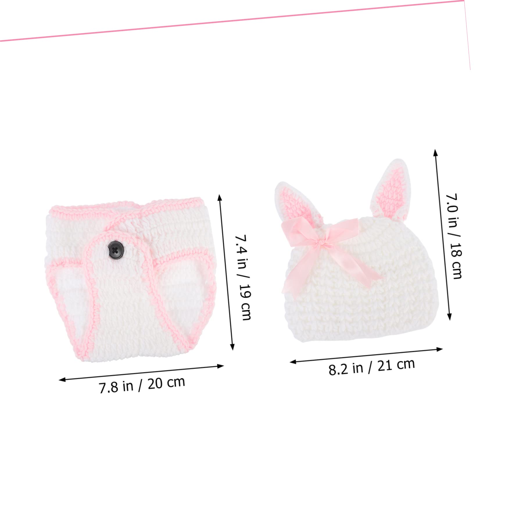 BESPORTBLE 4ensembles Costume De Photographie Né avec Bonnet Et Pantalon Forme De Lapin Accessoires pour Séance Photo Créatif pour Filles Et Garçons