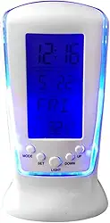 Tomshin Relógio de calendário Relógio digital de LED Relógio de mesa Temperatura ao lado da cama Iluminação musical Relógio despertador multifuncional preguiçoso com tela de LED Relógio eletrônico