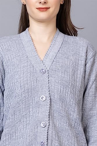 Image of Wear lusso Women Sweater for Winter Woolen Acrylic Full Sleeves V Neck Stylish Design Cardigan Girls /Ladies