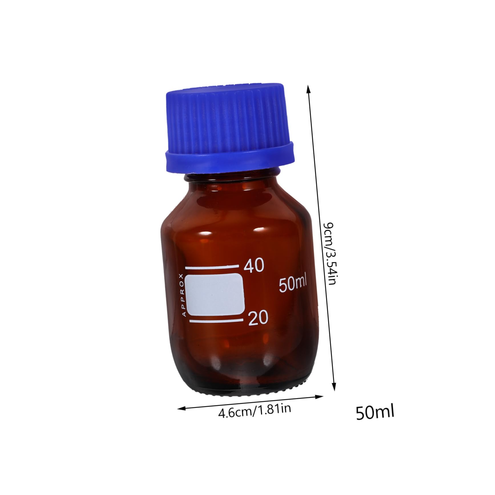 NAMOARLY 2 Pcs Reagent Bottle with Blue Cap Reagent Bottles with Screw Caps Empty Reagent Bottles Sample Sealing Container Liquid Storage Bottle Lab Reagent Media Bottles Glass Bottle Abs