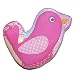 Cozy Line Home Fashions Cute Bird Throw Pillow, Pink Blue Yellow Embroidered Print Pattern Stuffed Toy Doll Decorative Pillow for Kids, Girls (Bird, Decor Pillow -1pc)