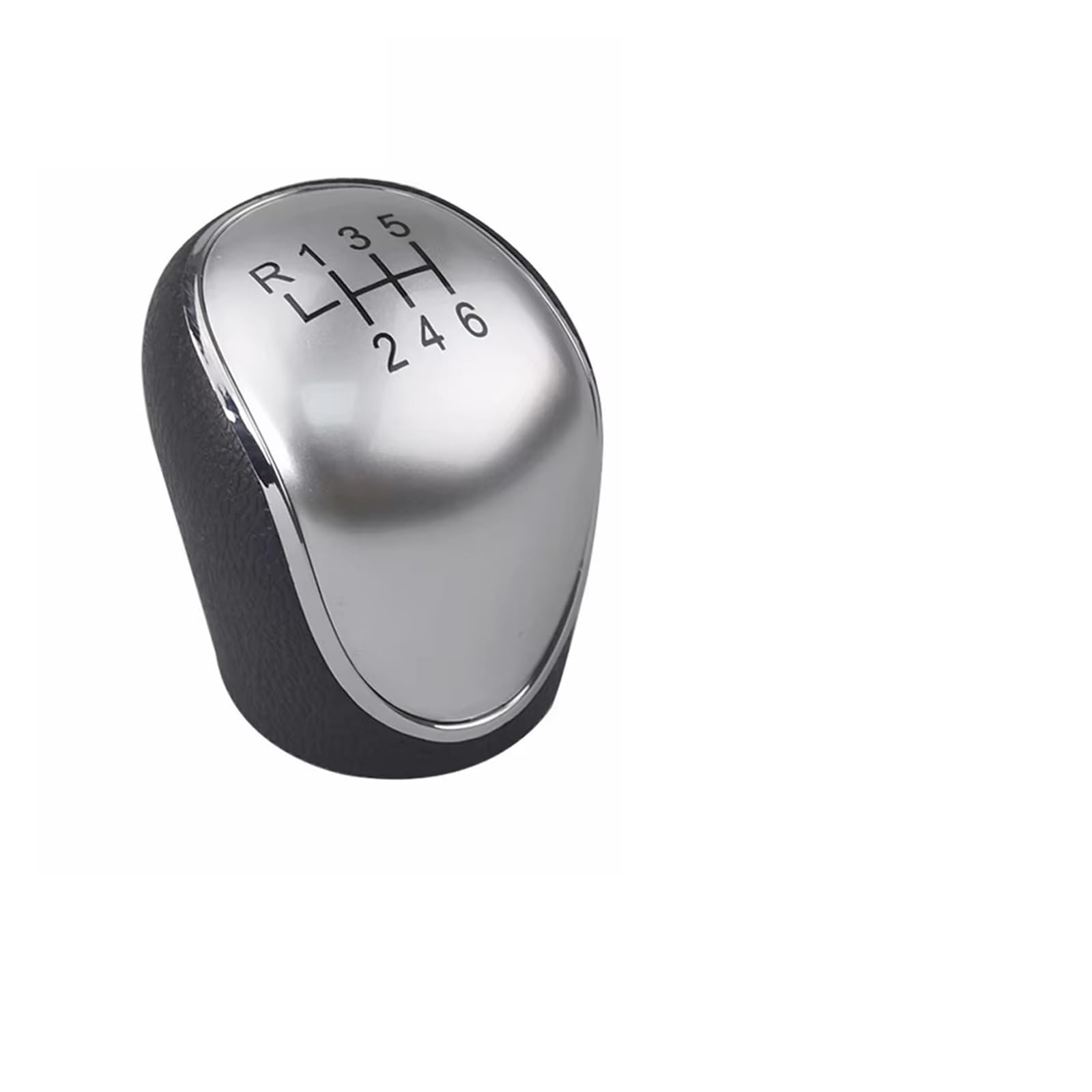 Qwqaab R123456 Silver Manual Gear Knob For Hyundai For Ix35 2012-2016 9Mm 5/6 Speed Shifter Lever Manual Gear Shift Knob(R123456 Silver)